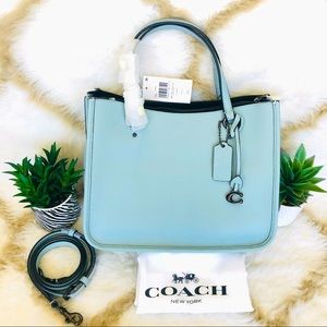 Authentic Brand New Coach Tyler Carryall 28 C3460 bag in Pewter/Aqua Color